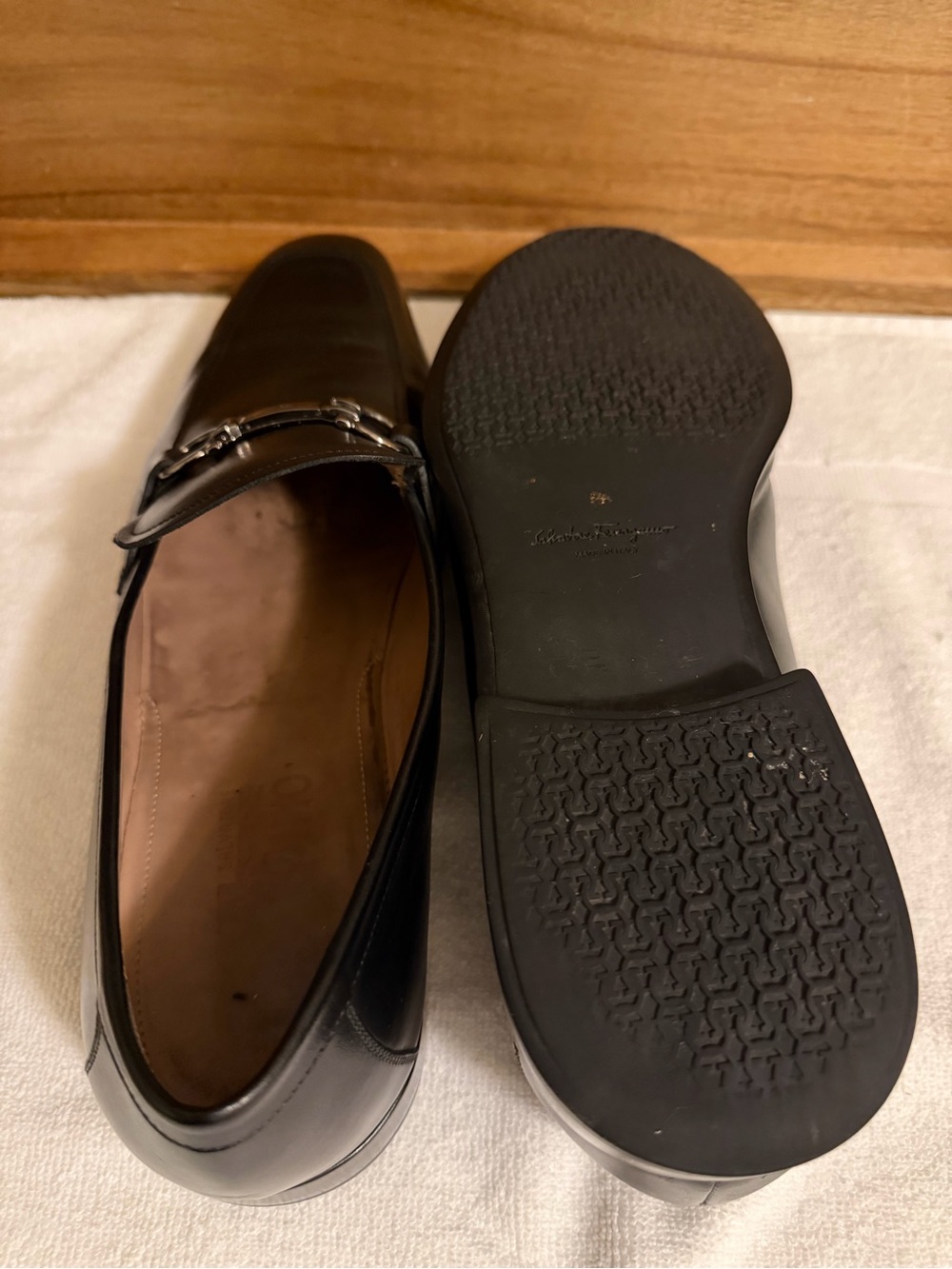 Salvatore Ferragamo Black Leather Horsebit Loafers - Picture 8 of 9